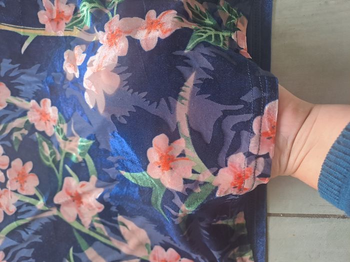 Top velours et transparence floral Zara Taille 38 - photo numéro 5