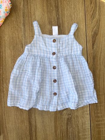 Tunique Vichy bleue clair 3 mois