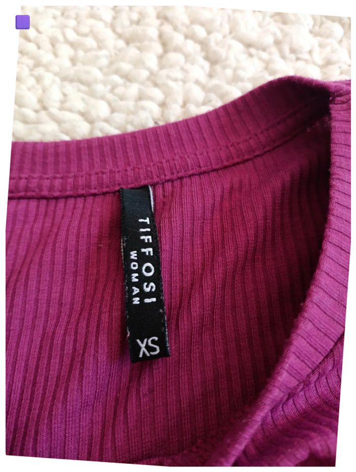 Haut violet manches longues Tiffosi XS vintage sexy - photo numéro 7