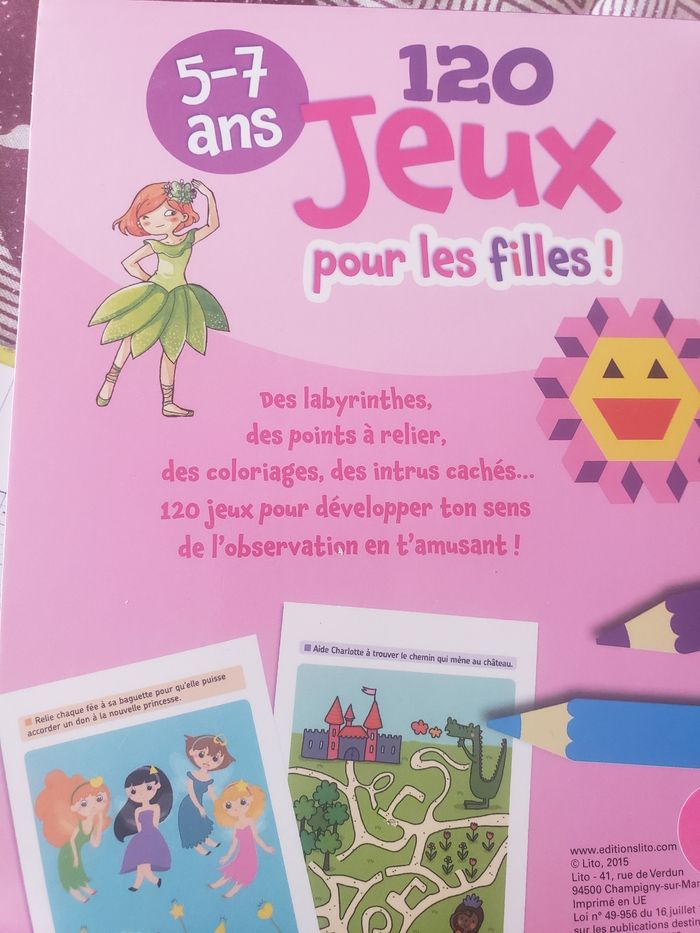 120 jeux pour les filles - livre activité  5-7 ans - neuf - photo numéro 2