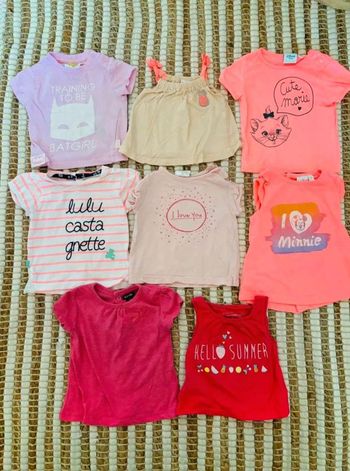 Lot  de  8 tee  shirt fille  3  mois