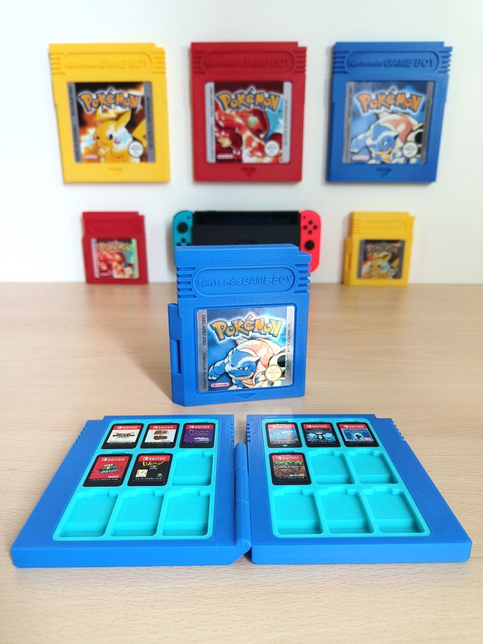 Boite de rangement pour jeux Nintendo switch, style cartouche gameboy pokémon