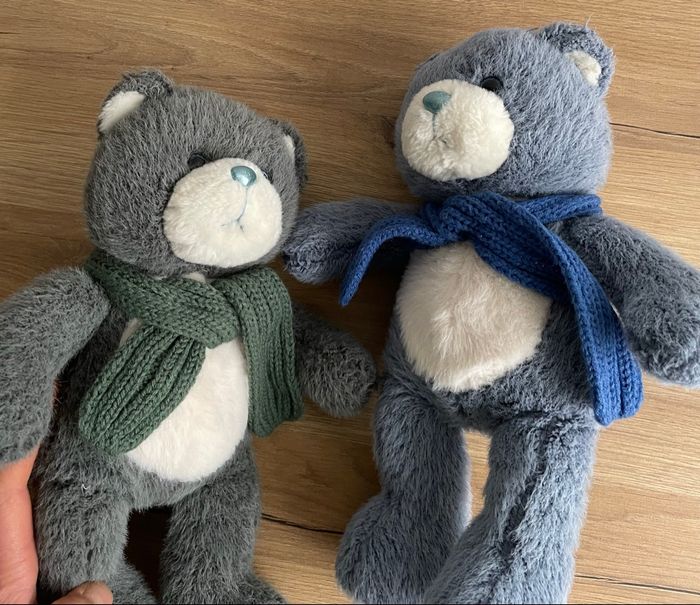 Lots 2 Ours en Peluche Bleu et Kaki - photo numéro 5