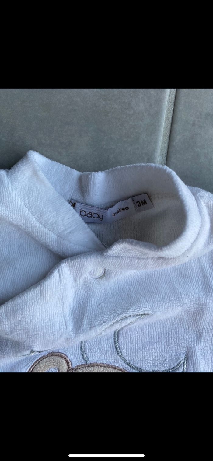 Pyjama velours Ourson mixte 3 mois - photo numéro 8