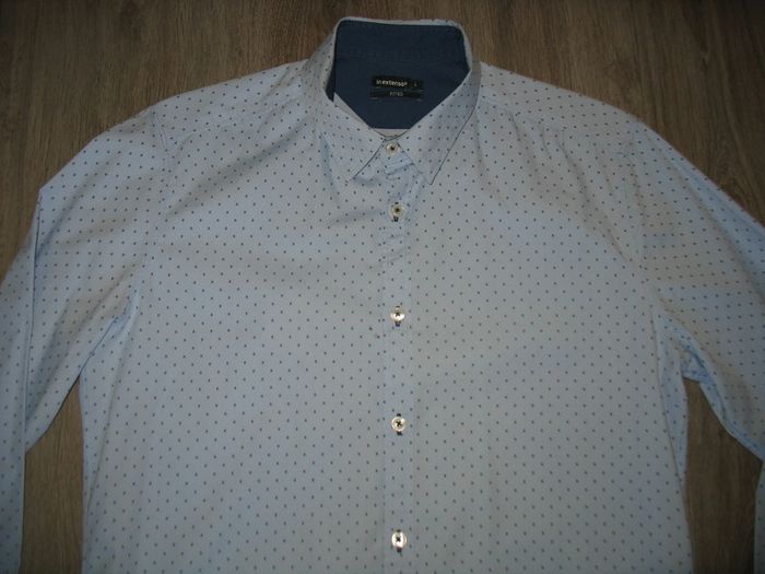 CHEMISE ML BLEU CLAIR PETITS MOTIFS "IN EXTENSO" - TAILLE L - n°03 - photo numéro 2