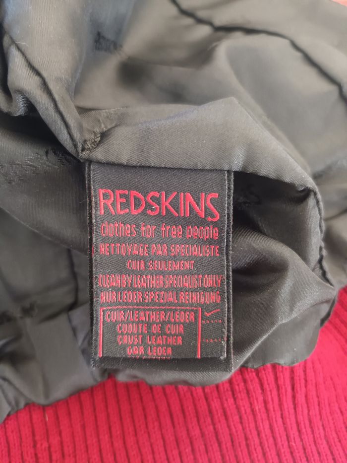 Blousons vintage cuir epais rouge REDSKINS - photo numéro 8