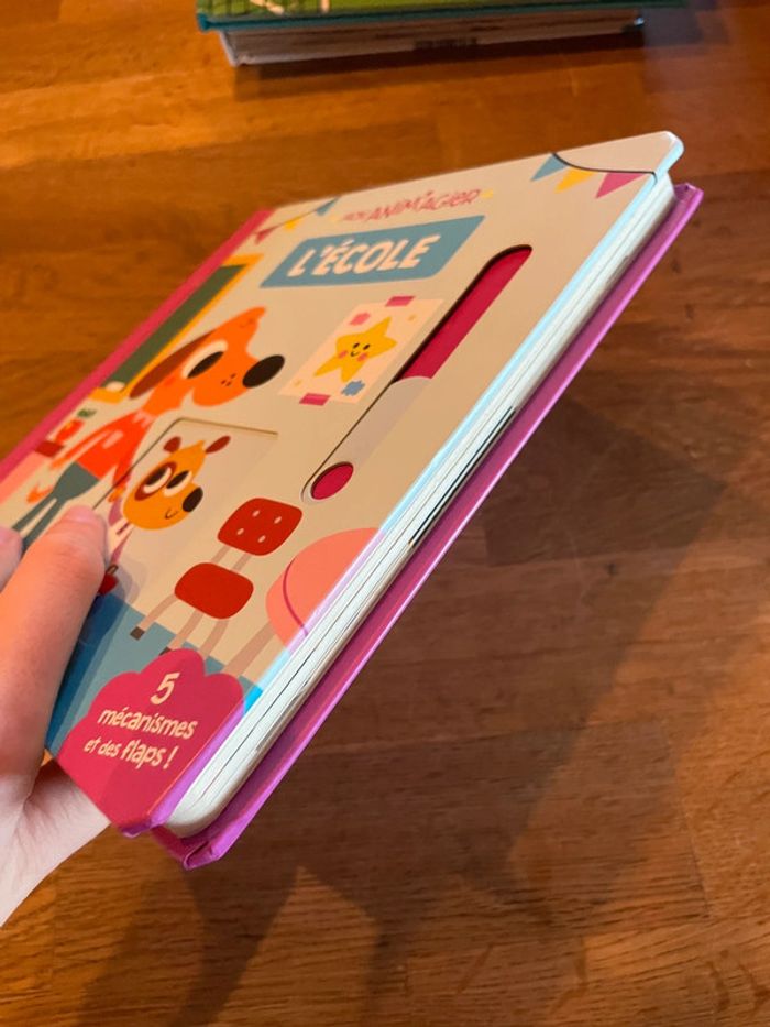 Livre cartonné Mon Anim’agier L’école Auzou éveil - 5 mécanismes et des flaps ! - photo numéro 4