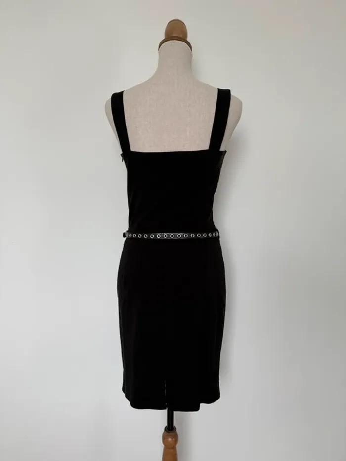 Robe tunique noir neuf Kleid dress Vestido Vestito jurk jumpsuit femme mujer donna woman bretelles - photo numéro 4
