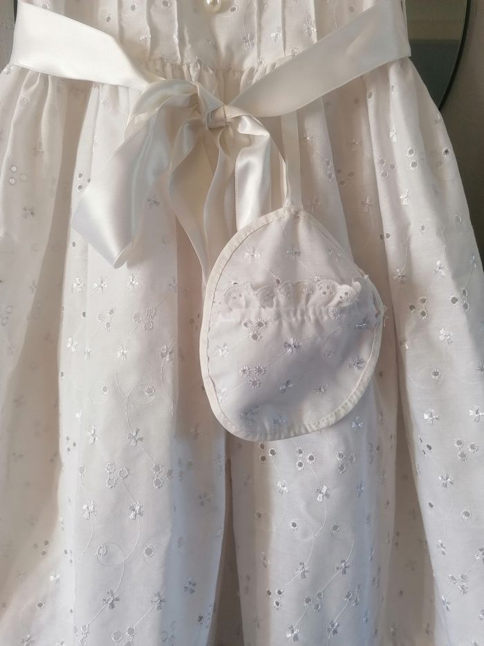 Robe 10/12ans, année 80, broderie anglaise, polyester - photo numéro 8