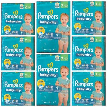 Lot de 160 Couches Pampers Baby Dry 15+ kg Taille 7 Neuf
