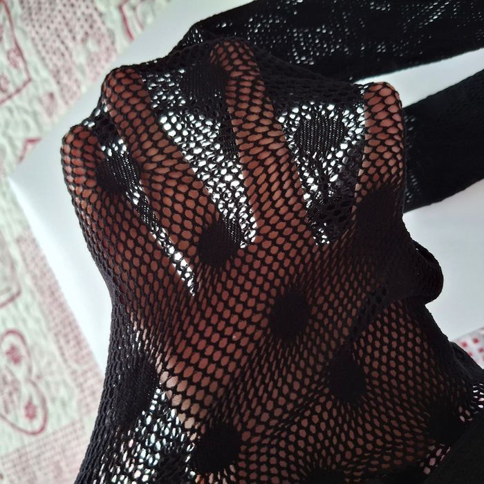 Collant résille noir avec pois Taille S-M - Tezenis