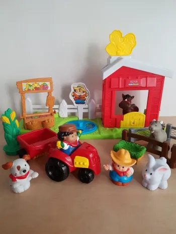 Fisher Price écurie et stand du marché fermier Little people