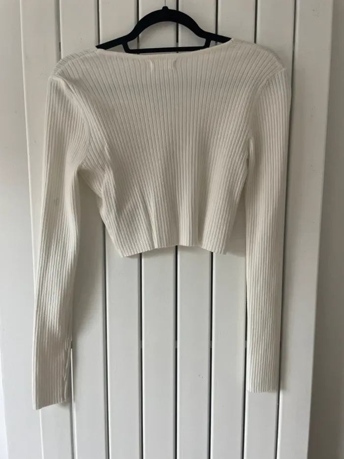 Gilet à manche longue blanc - photo numéro 2