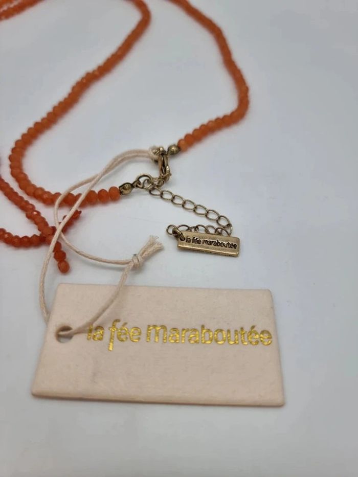 La fée maraboutée collier sautoir pieuvre en perles corail - photo numéro 8