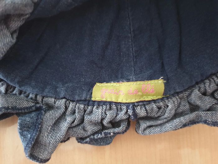 Chapeau bébé fille jeans fleurs - photo numéro 2