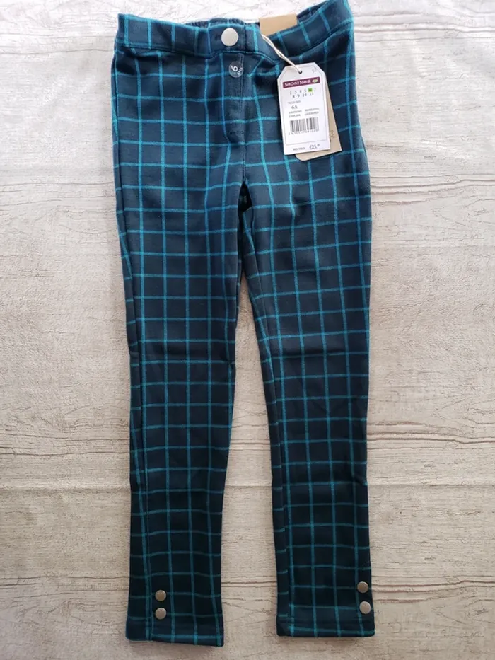 Pantalon Sergent Major 6 ans bleu et turquoise Bromilette