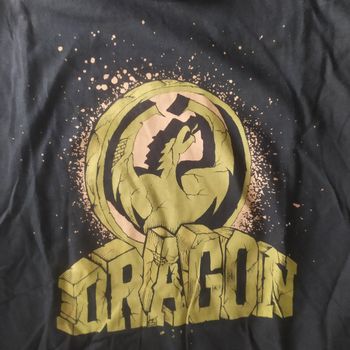 Tee-shirt vintage skate snowboard streetwear y2k Dragon noir taille L