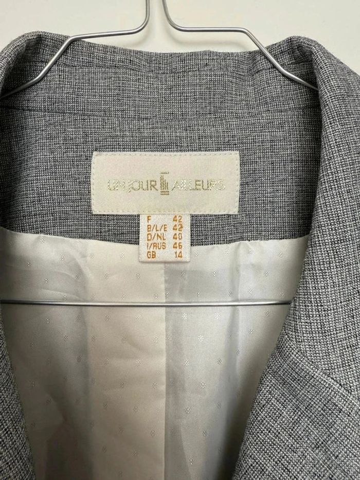 Veste Blazer Un jour Ailleurs femme grise comme neuve taille 42 - photo numéro 3