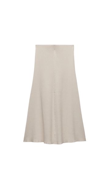 Jupe mi longue côtelé écru beige zara taille S/36