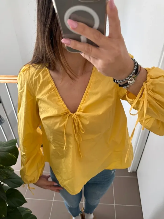 Blouse jaune fashion union - photo numéro 3