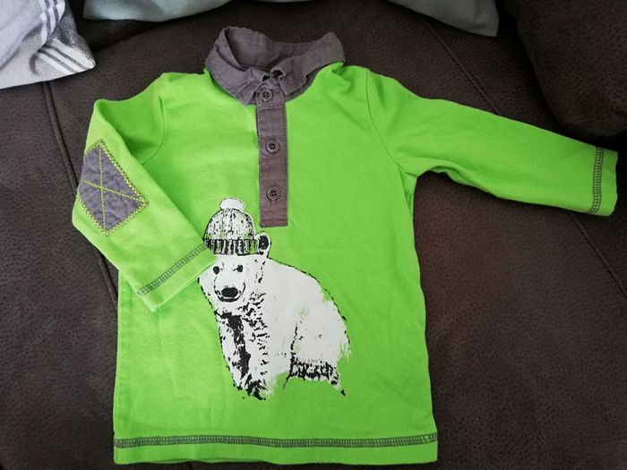 Haut 6 mois vert pomme flashy