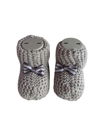 Chaussons bébé gris