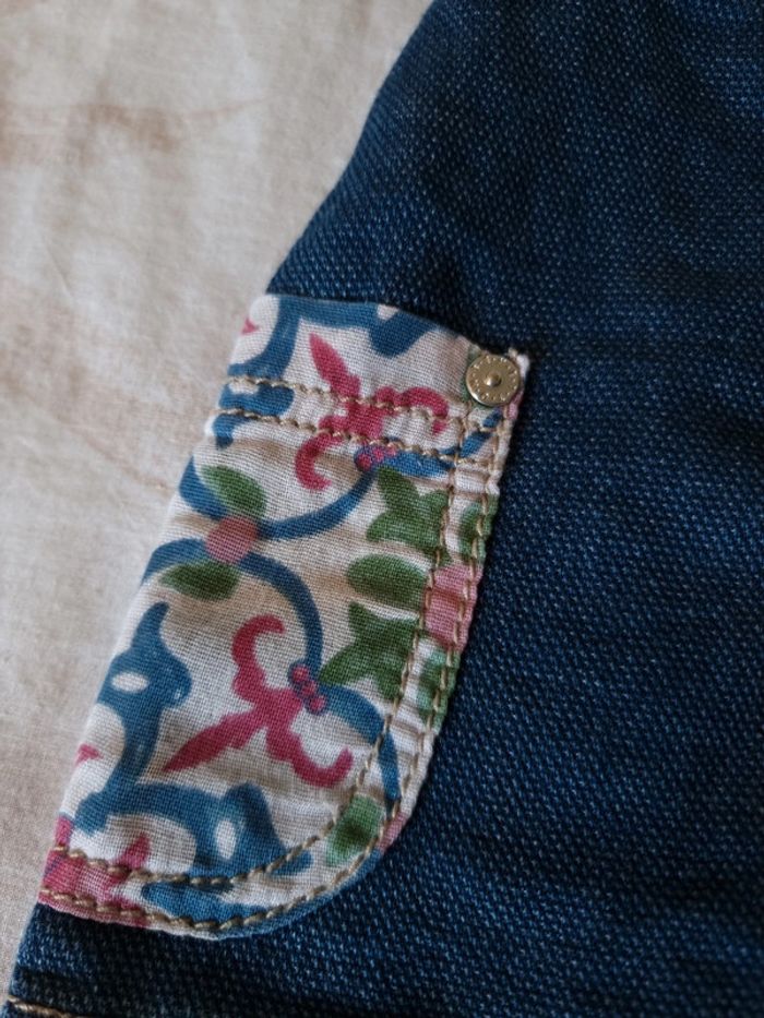 Robe courte jeans fleurs - photo numéro 3