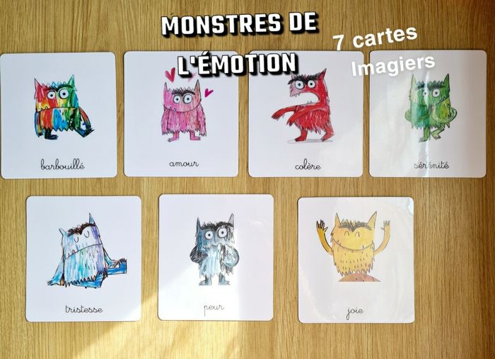 7 imagiers sur les monstres de l'émotion/ cartes nomenclatures