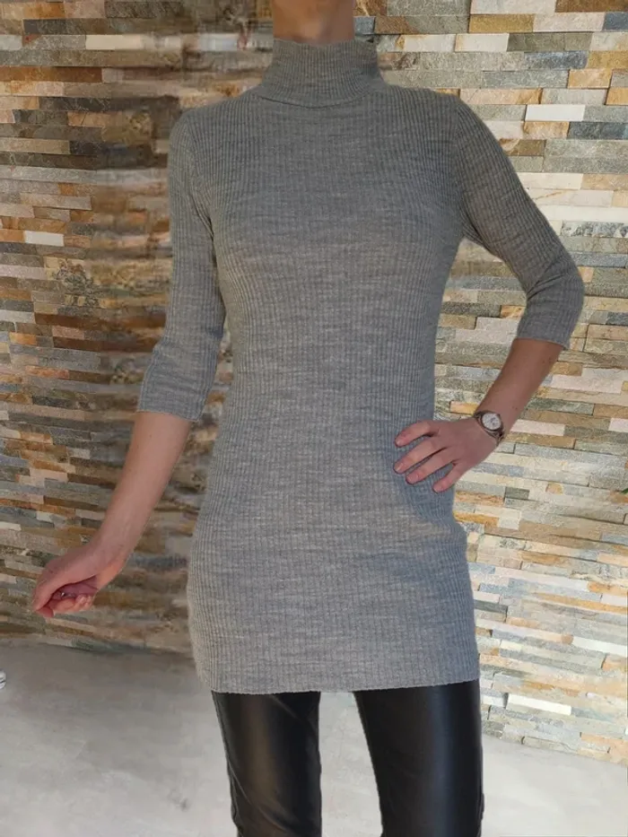 Pull tunique manches 3/4 grise Miss Guided S