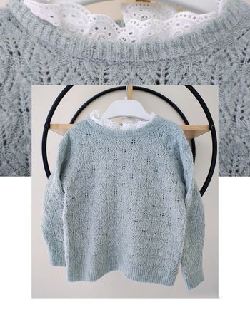 18 mois pull maille a col dentelle vert d eau kiabi