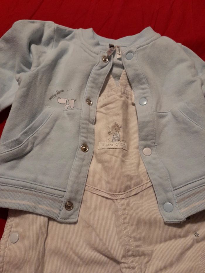 Ensemble salopette et gilet taille 3 mois - photo numéro 2