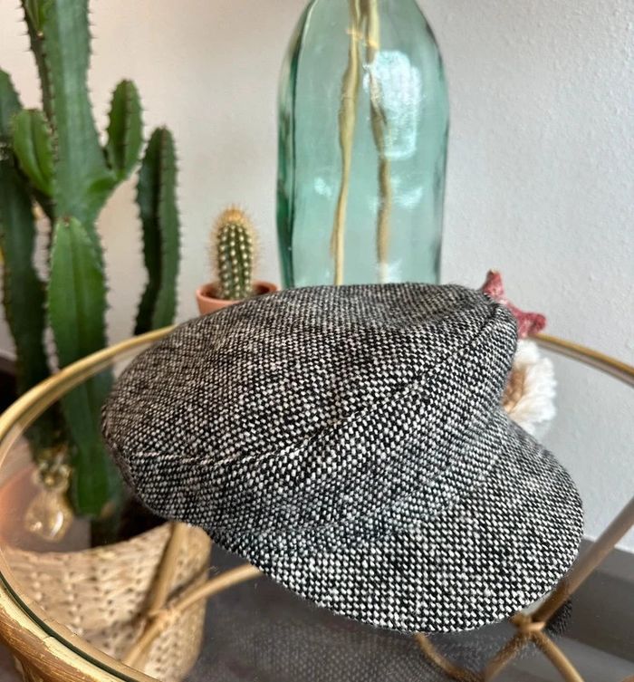 Casquette gavoche en laine noir et blanc taille 54 - Galeries Lafayette - photo numéro 4