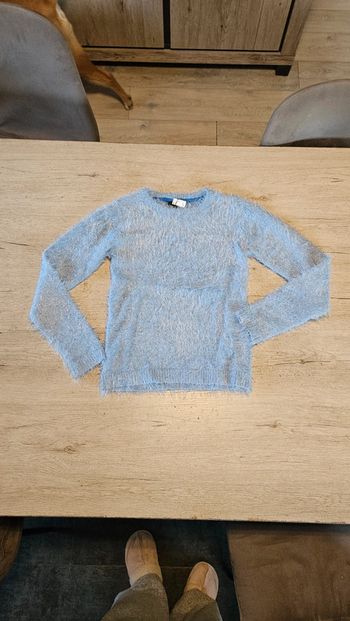 Pull à manches longues tout doux, bleu clair, JBC, taille 146/152, nickel