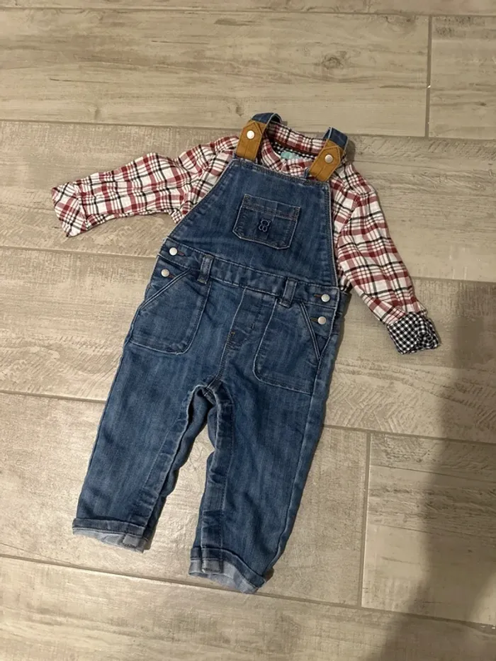 Ensemble salopette + chemise