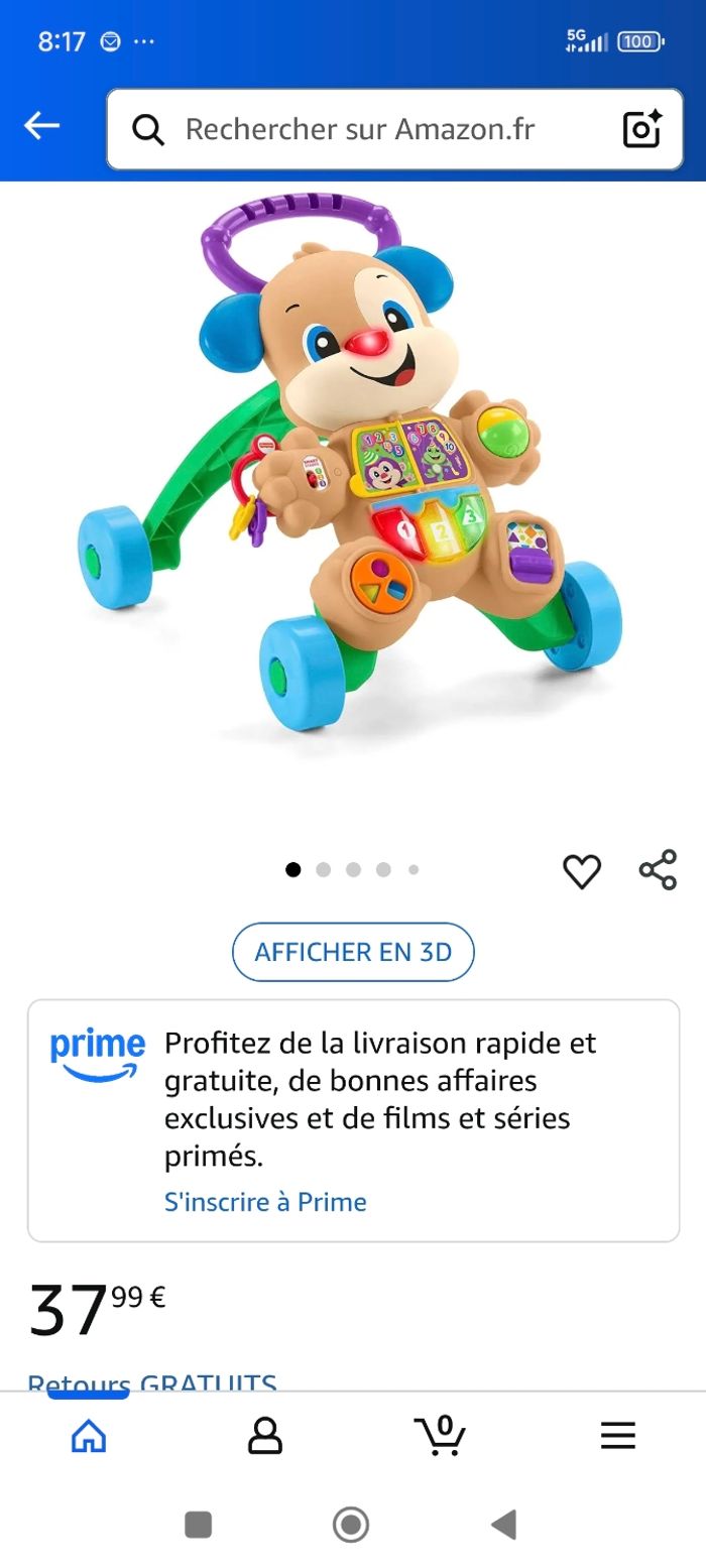 Chariot de marche Fisher Price neuf - photo numéro 4