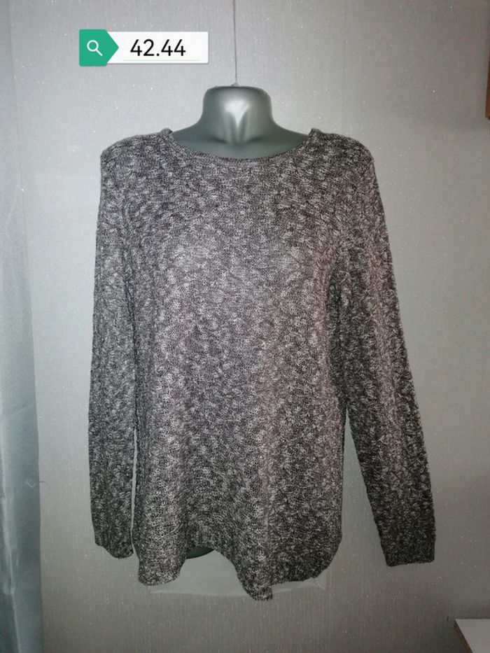 Pull chemise Tissaia marron-gris 42.44 - photo numéro 13