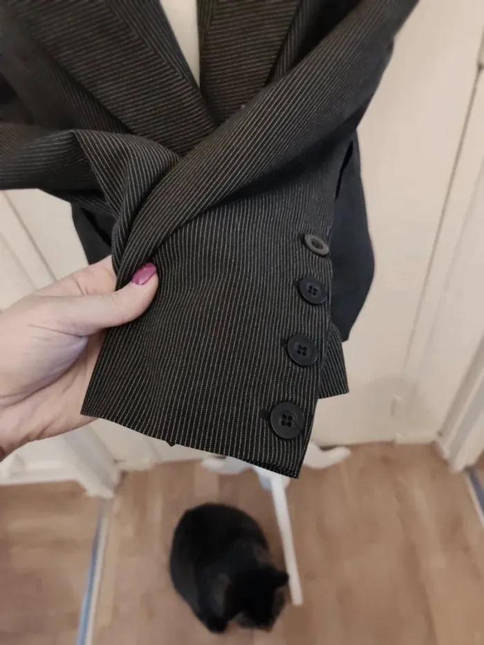 Blazer femme taille 42 à rayures blanches - photo numéro 4