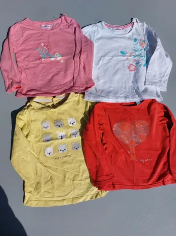 Lot 4 t-shirts manches longues 2 ans