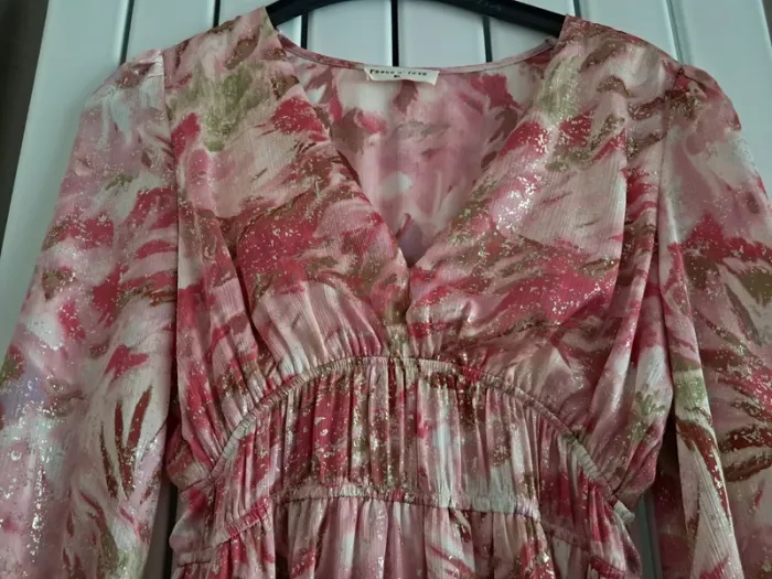 Robe longue rose et dorée Peace & Love - photo numéro 2