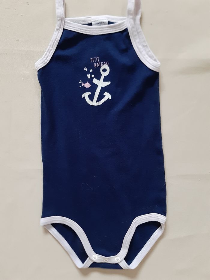 lot de 2 bodies manches courtes et bretelles fille - Petit Bateau - 2 ans - photo numéro 5