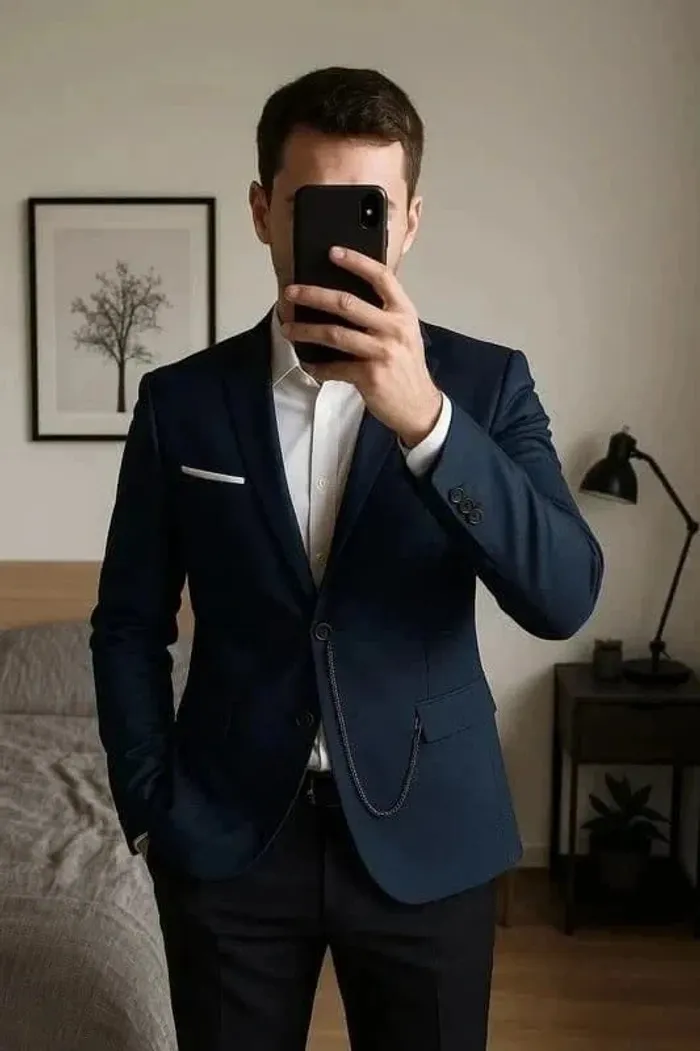Veste blazer costume bleu marine • Blue navy suit blazer jacket The Kooples Taille 48 (M)