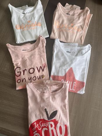 Lot t-shirts manches longues fille 4 ans gémo