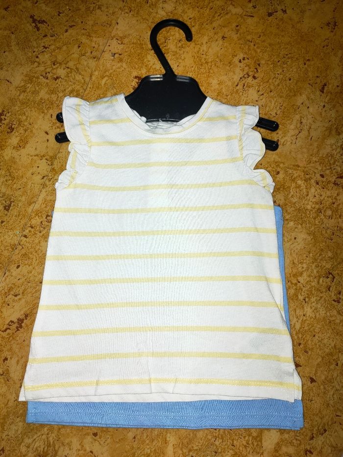 Lot 2 débardeur bébé fille taille 9 mois neuf Tex - photo numéro 2