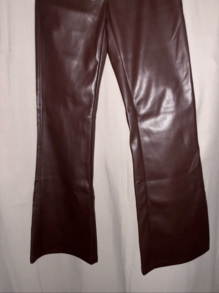 Pantalon marron similicuir Bershka S - photo numéro 6