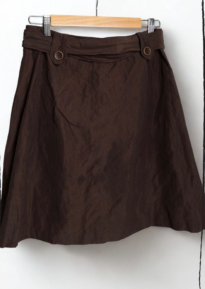 Jupe taille haute chocolat signée 1.2.3 Paris Taille 38 - photo numéro 4