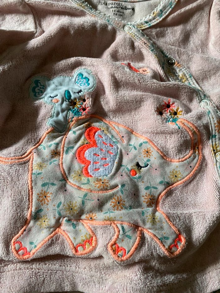 Pyjama 2 pièces DPAM 12 mois éléphant - photo numéro 3