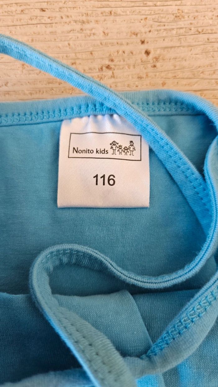 Robe courte à bretelles, bleue, Nonito Kids, 6 ans, neuve - photo numéro 5