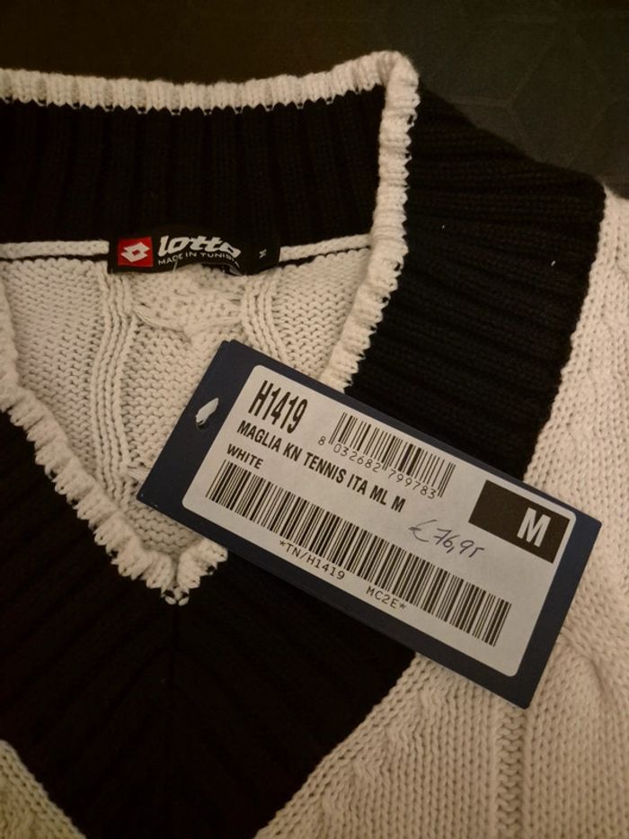 Pull neuf Lotto blanc et marine taille L - photo numéro 2