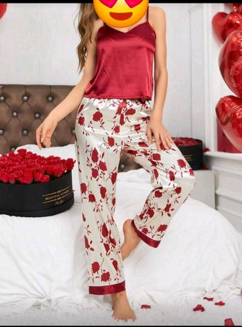 Pyjama de nuit en satin pour femme