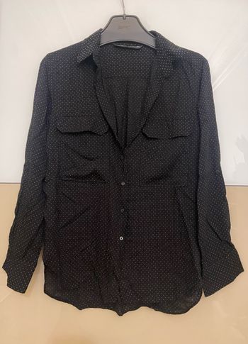 Chemise noire à pois L
